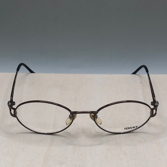 Versace vtg dead stock demo frames ONLY mod H68 51-19 oval-unisex glasses Italy main image 5